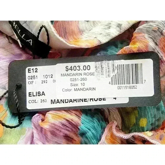 New Garella Elisa Floral Silk Dress Cochella Whimsy Fairy Woman's Size 4 - Picture 12 of 14